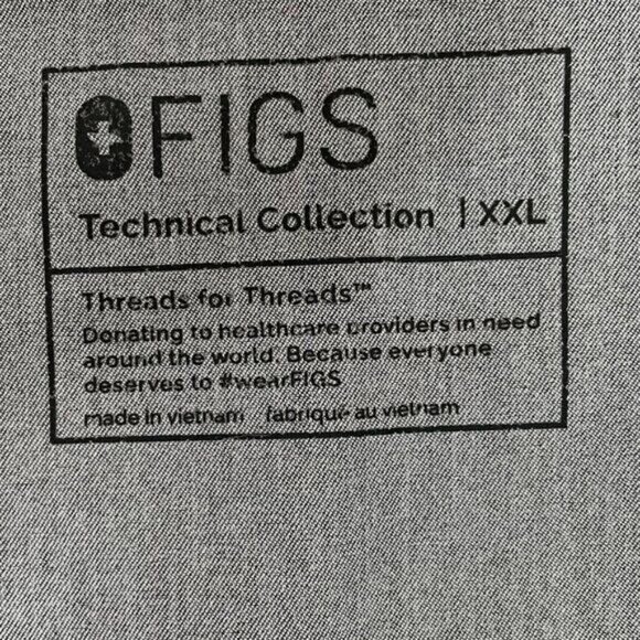FIGS Womens Two Technical Collection Casma Three Pockets Tops Size XXL Gray - Picture 5 of 8